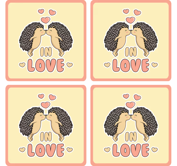Dessous de verre moderne hérissons s'embrassant - TenStickers