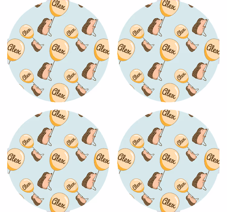 Dessous de verre personnalisable motifs hérissons ludiques - TenStickers