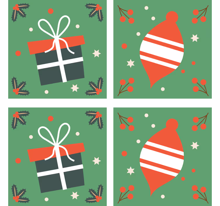 Dessous de verre noël ornement et cadeau festif - TenStickers