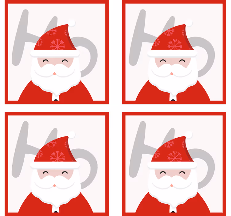 dessous de verre noel Père noël et hohoho - TenStickers