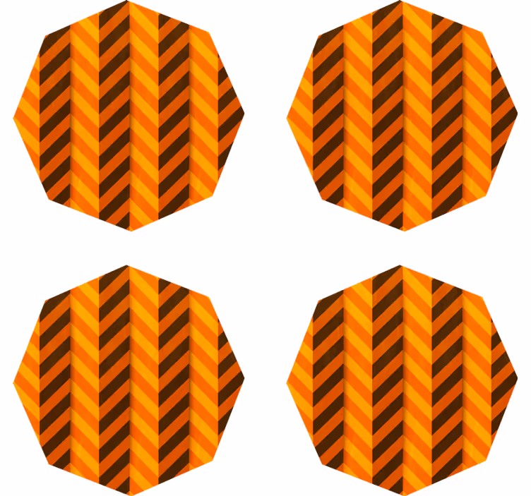 Dessous de verre halloween motif chevrons orange - TenStickers