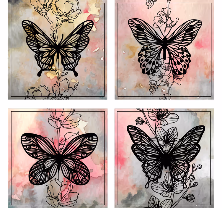 Dessous de verre moderne motif papillon élégant - TenStickers