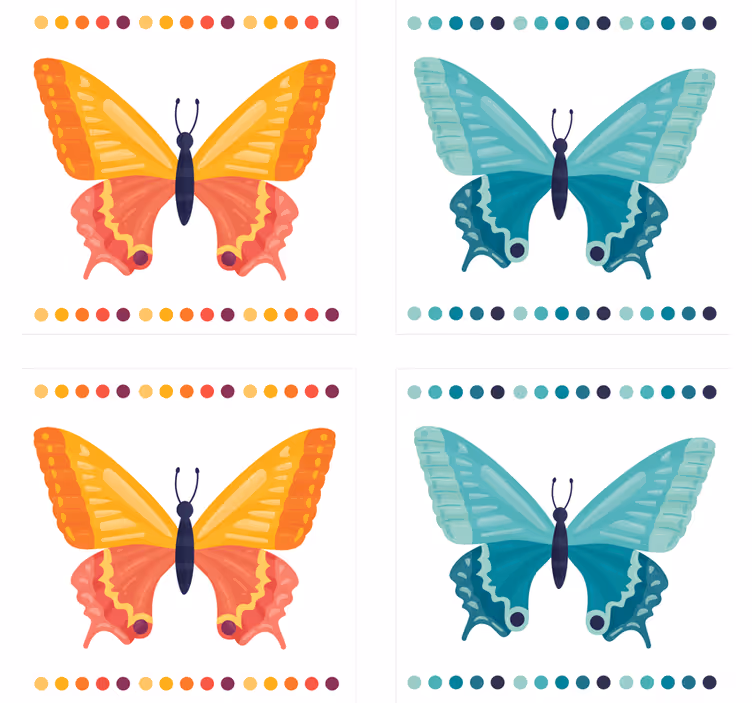 Dessous de verre geek motifs de papillons colorés - TenStickers