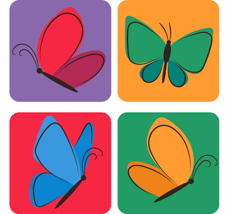 Dessous de verre geek motifs de papillons colorés - TenStickers