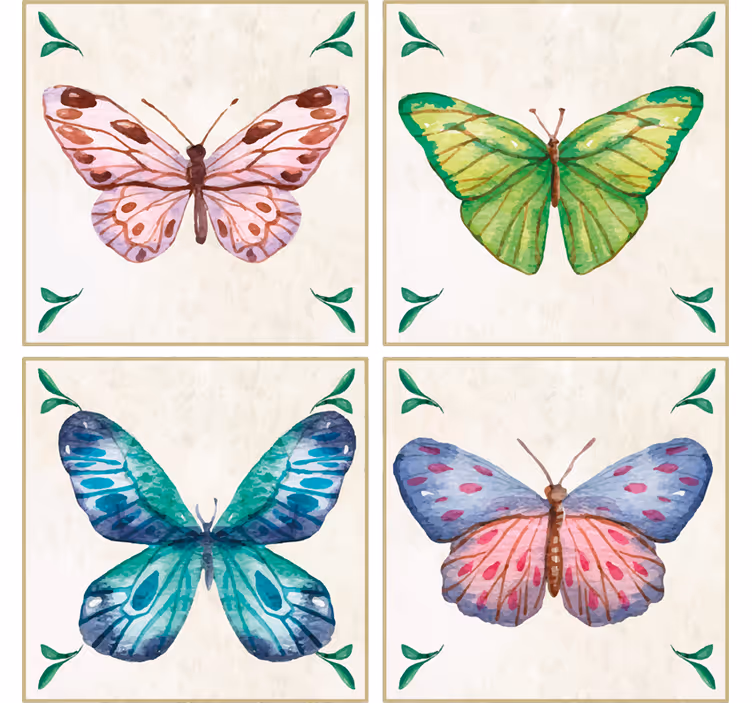Dessous de verre moderne art de papillon vibrant - TenStickers