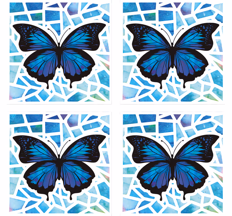 Dessous de verre geek art mosaïque papillon - TenStickers
