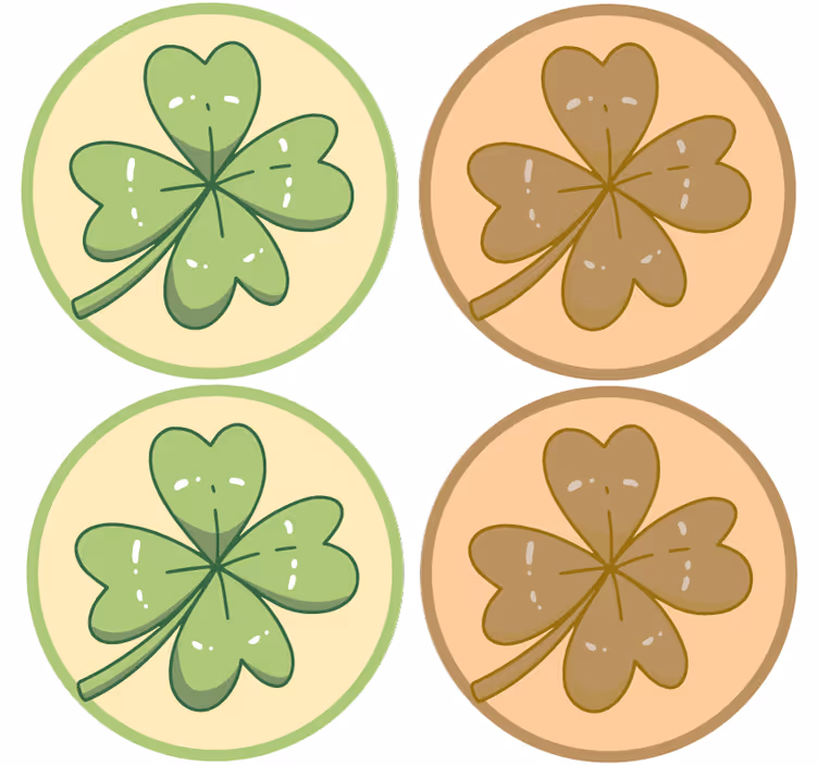 Dessous de verre geek designs trèfle à quatre feuilles - TenStickers