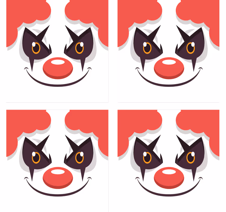 Dessous de verre geek design visage de clown amusant - TenStickers