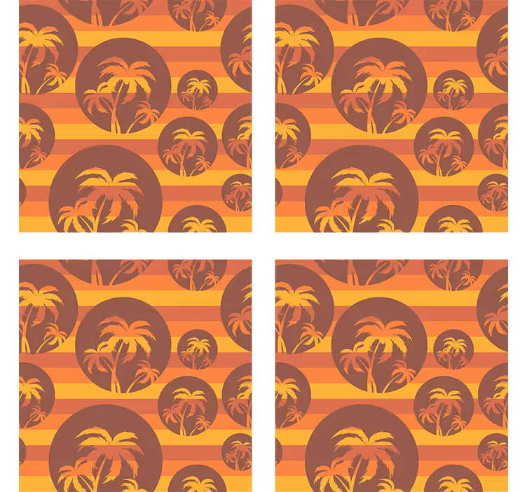 Dessous de verre geek motif palmier rétro - TenStickers