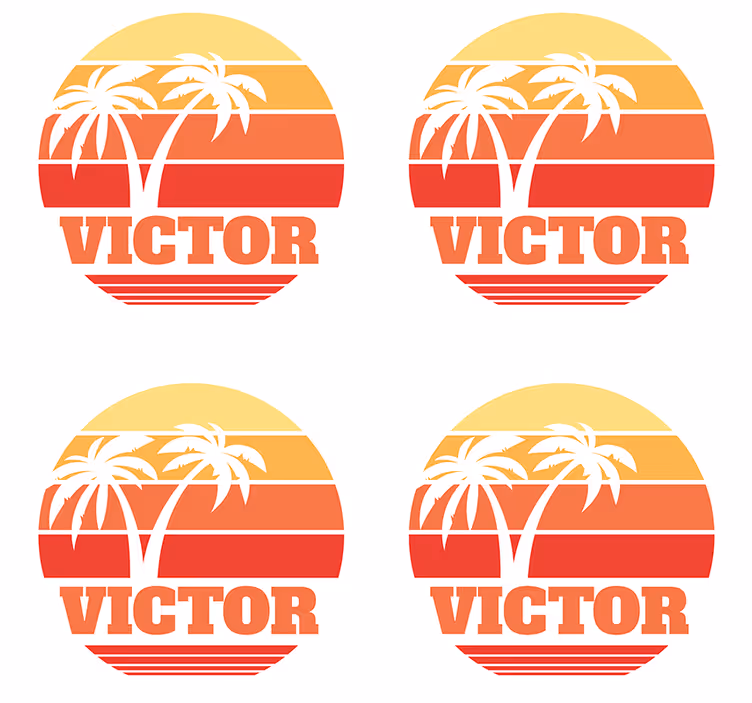 Dessous de verre personnalisable coucher de soleil tropical - TenStickers