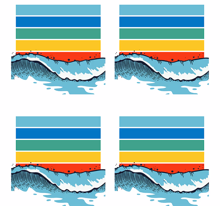 Dessous de verre motif vagues colorées - TenStickers