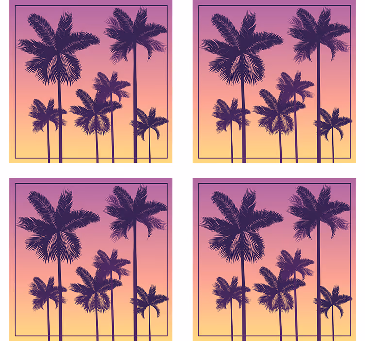 Dessous de verre silhouettes de palmiers - TenStickers