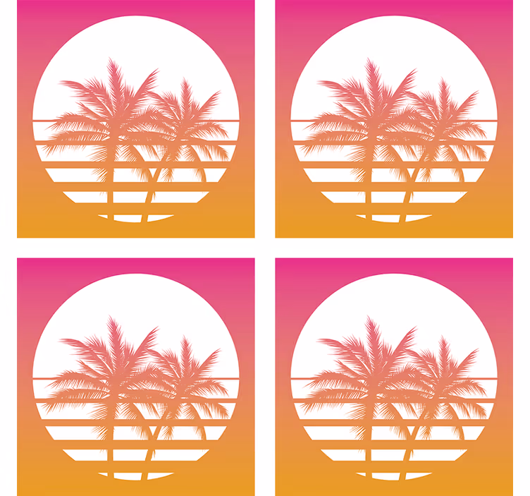 Dessous de verre geek silhouette de coucher de soleil - TenStickers