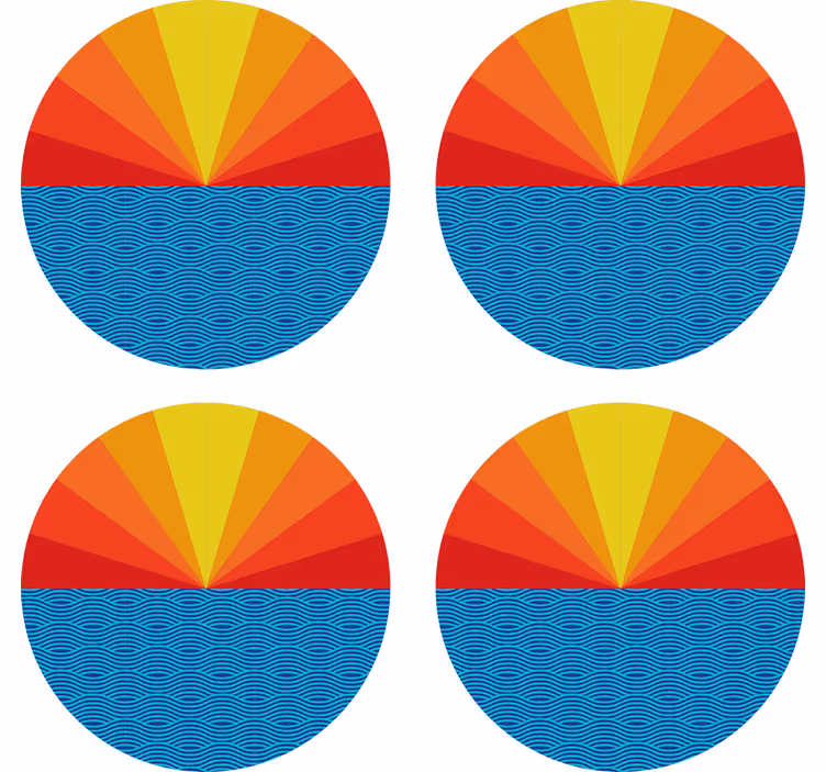 Dessous de verre geek motif circulaire géométrique vibrant - TenStickers
