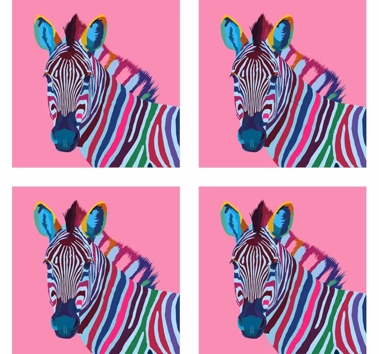 Dessous de verre moderne Pop art zèbre - TenStickers