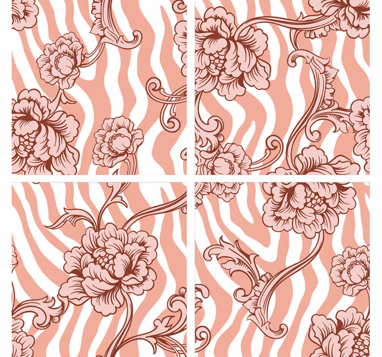 Dessous de verre motif vague floral - TenStickers
