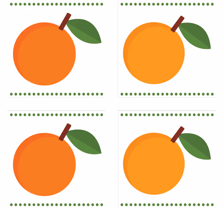 Dessous de verre moderne orange avec feuille - TenStickers