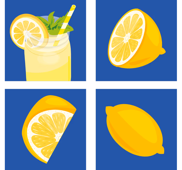 Dessous de verre carreaux boisson au citron rafraîchissante - TenStickers