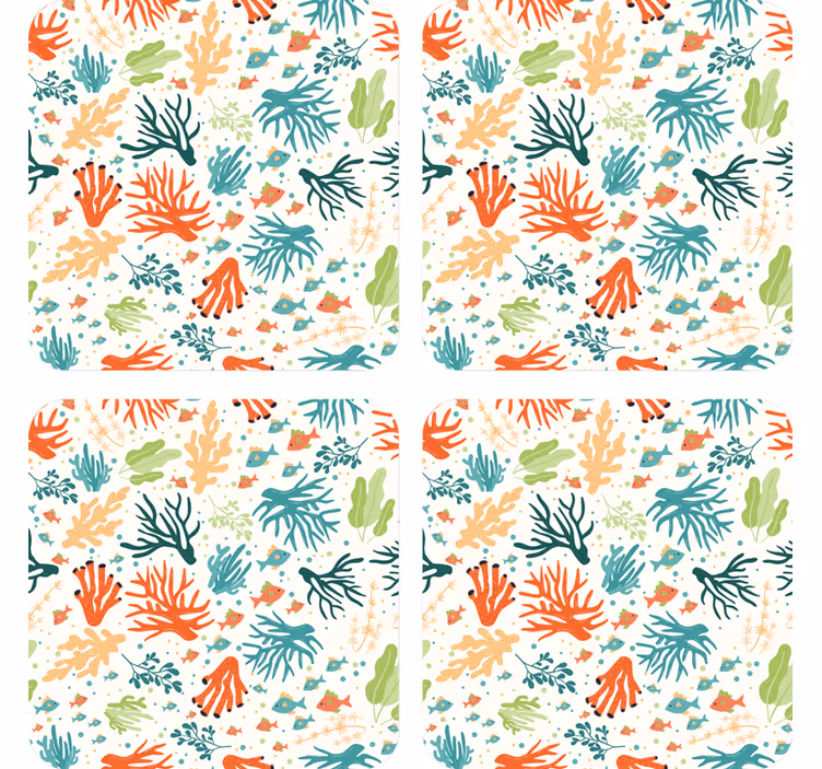 Dessous de verre motifs coralliens colorés - TenStickers