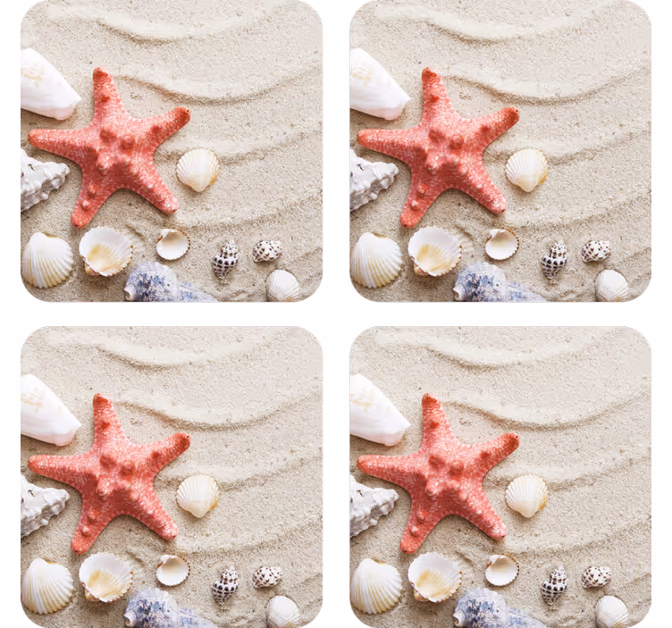 Dessous de verre moderne Étoile de mer et coquillage - TenStickers