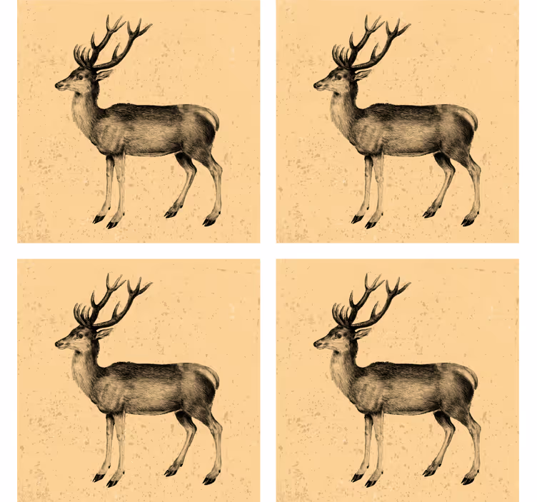 Dessous de verre bière illustration de cerf vintage - TenStickers