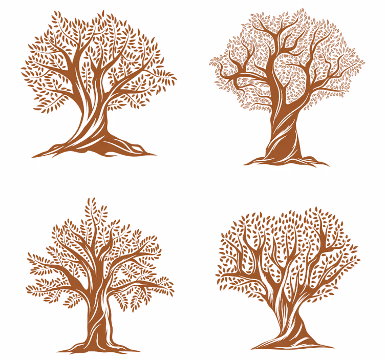 Dessous de verre bière silhouettes d'arbres détaillées - TenStickers