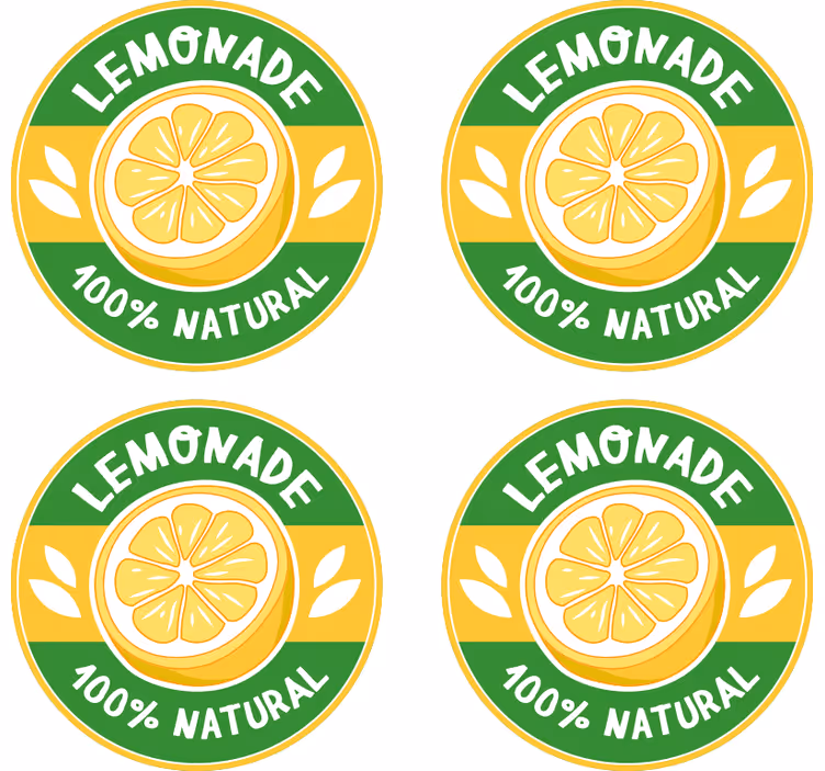 Dessous de verre citation tranche de citron naturel - TenStickers