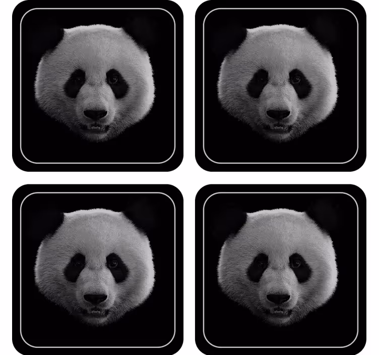Dessous de verre geek motif visage de panda - TenStickers