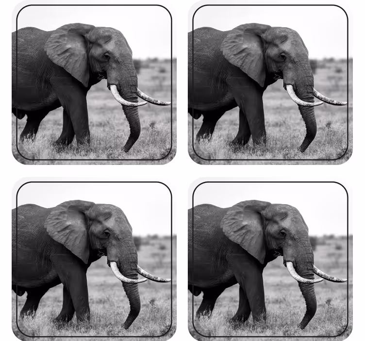 Dessous de verre geek motif silhouette d'éléphant - TenStickers