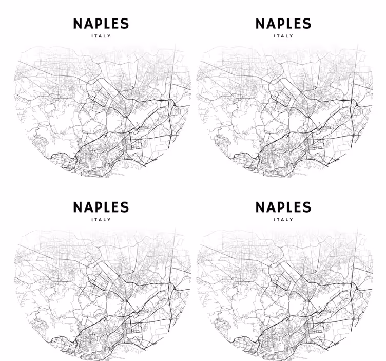 Dessous de verre personnalisable carte de naples - TenStickers