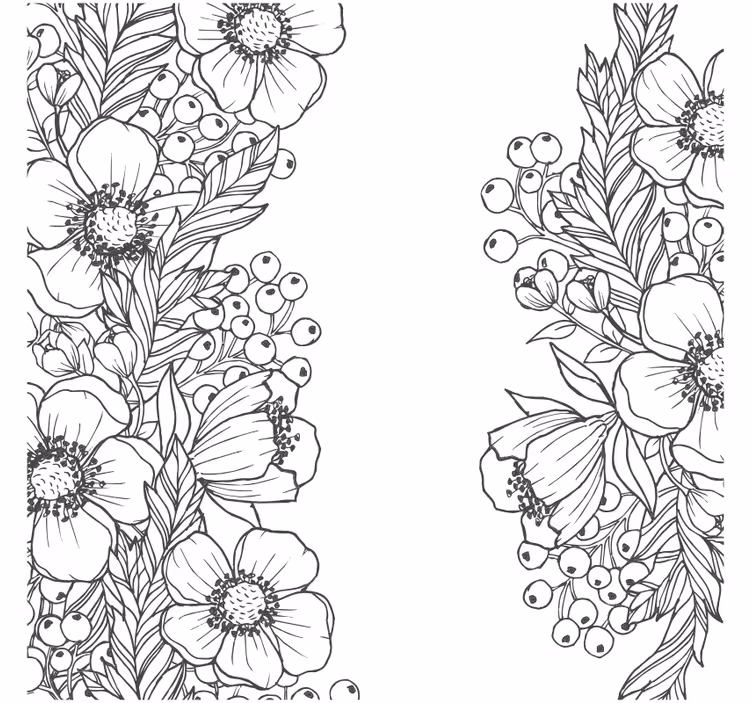 Dessous de verre motifs floraux en contour - TenStickers