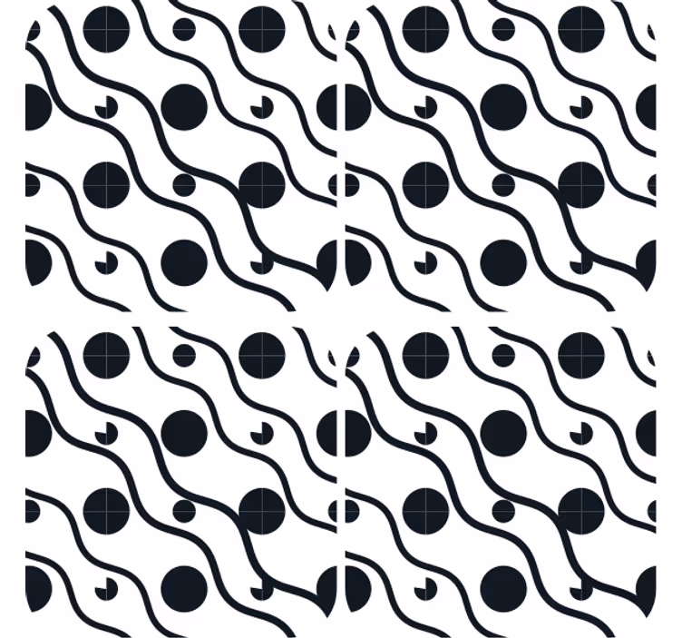Dessous de verre motif ondulé avec cercles - TenStickers