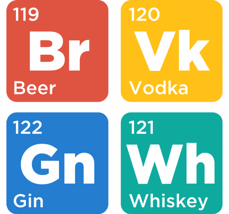 Dessous de verre bière cartes éléments boisson - TenStickers