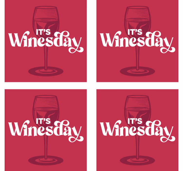 Dessous de verre citation mercredi verre de vin - TenStickers