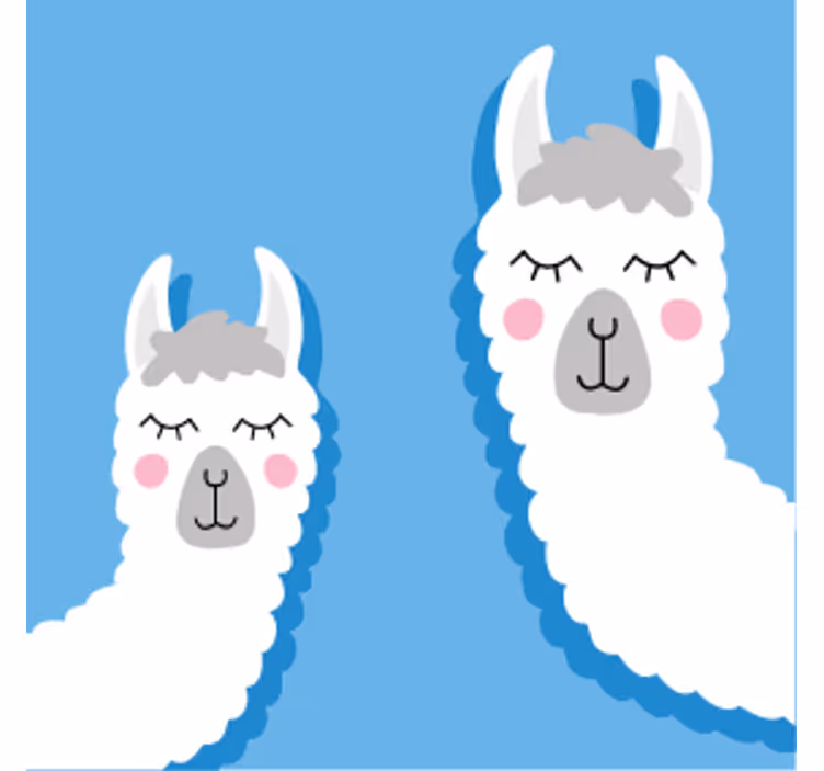 Dessous de verre geek personnages de lama ludiques - TenStickers