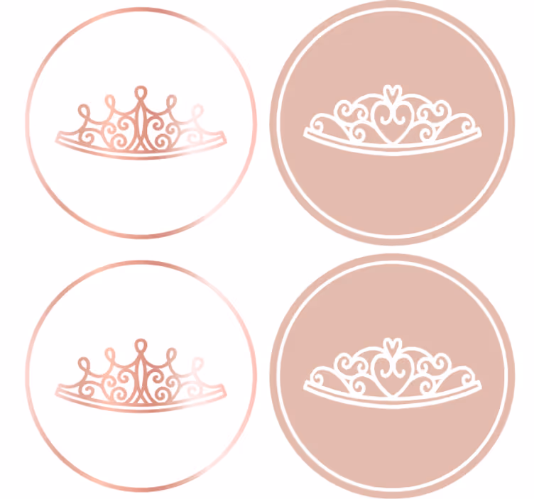 Dessous de verre moderne icônes de tiara élégantes - TenStickers