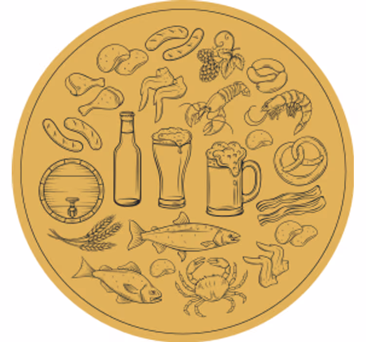 Dessous de verre bière icônes nourriture et boisson - TenStickers