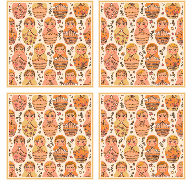 Dessous de verre geek motif poupées russes colorées - TenStickers