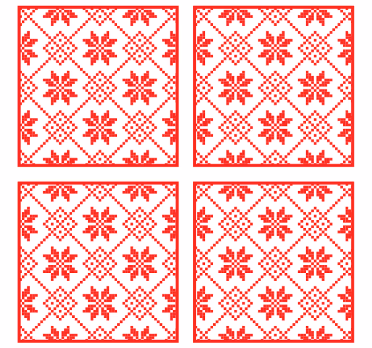Dessous de verre noël motif floral rouge - TenStickers