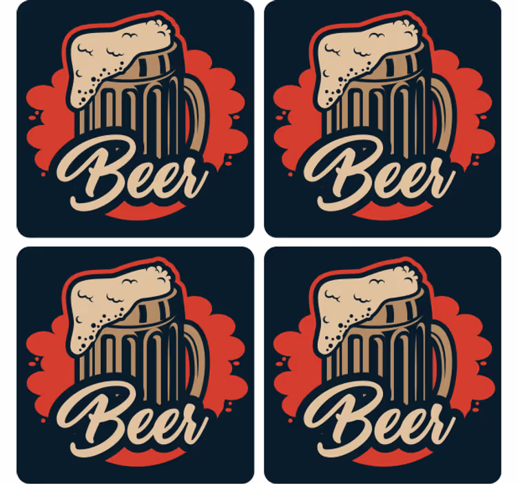 Dessous de verre bière illustration de chope mousseuse - TenStickers