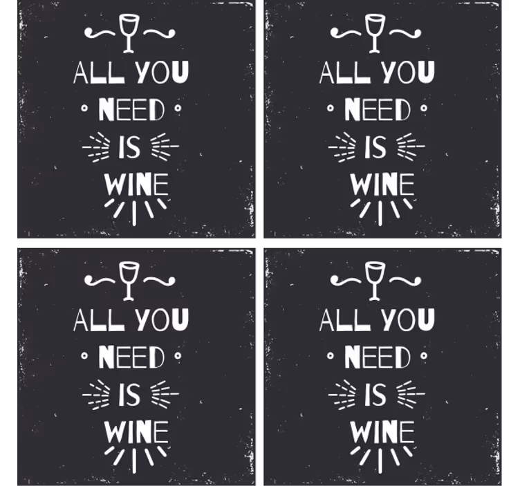Dessous de verre citation nécessité du vin - TenStickers