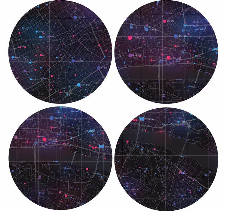 Dessous de verre motif carte abstrait - TenStickers