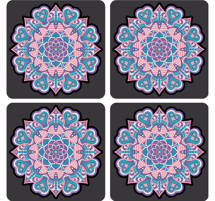 Dessous de verre geek mandala de cœur coloré - TenStickers
