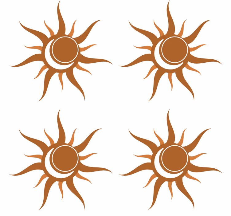 Dessous de verre symbole de soleil avec courbes - TenStickers