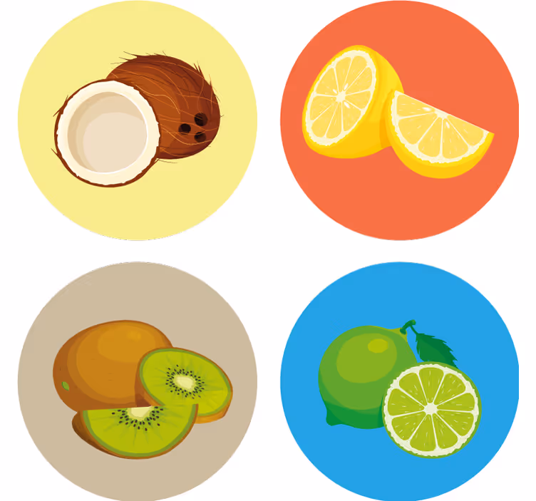 Dessous de verre moderne illustrations de fruits - TenStickers