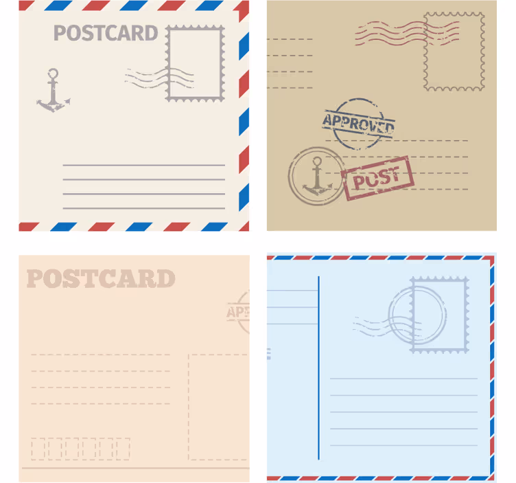 Dessous de verre moderne design de carte postale vintage - TenStickers