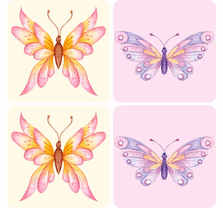 Dessous de verre geek motifs de papillons vibrants - TenStickers