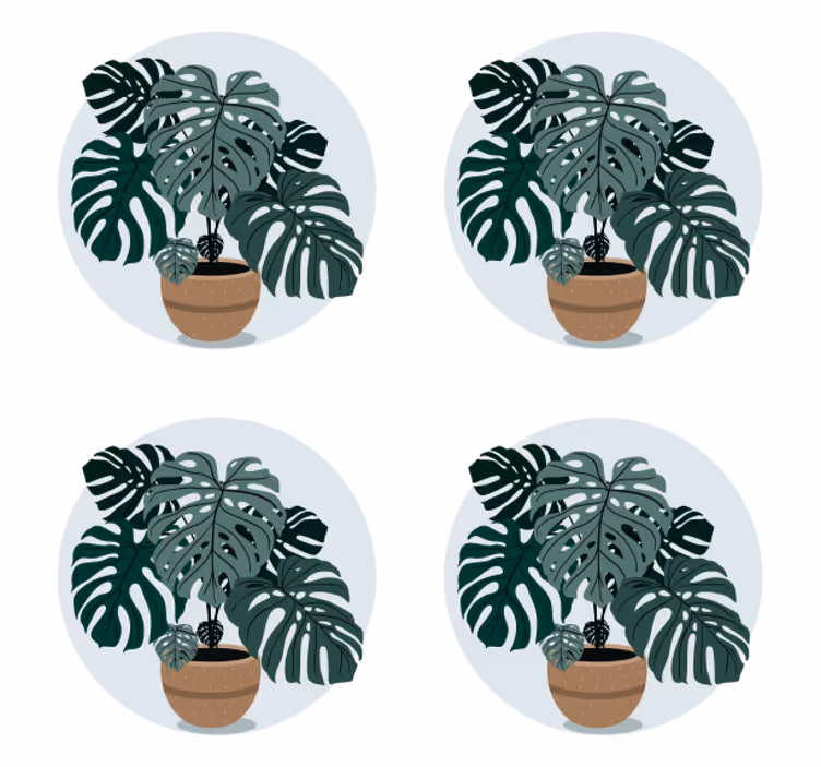 Dessous de verre moderne illustration de plante monstera - TenStickers