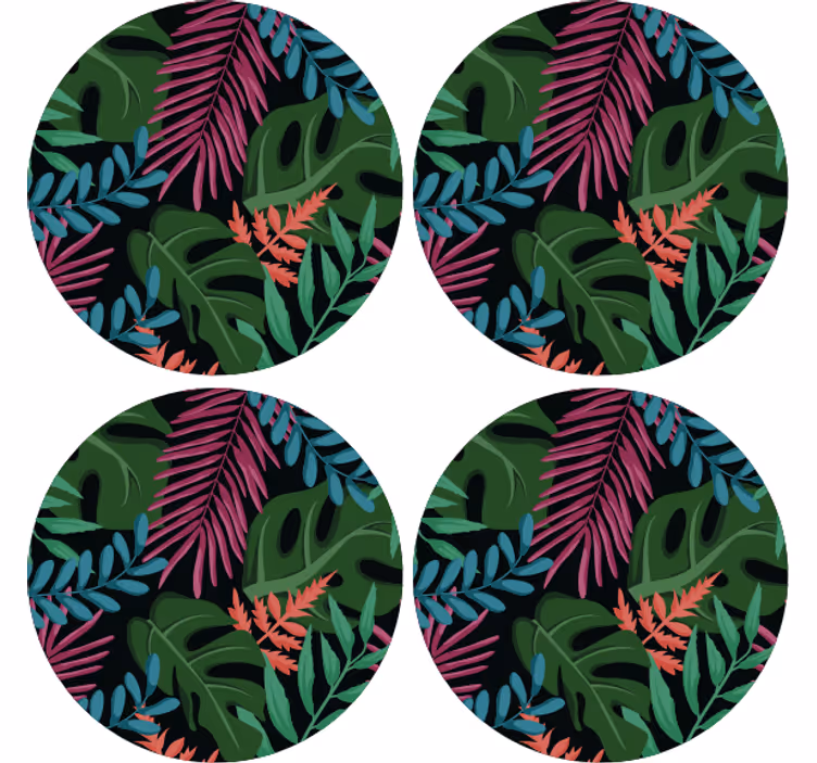 Dessous de verre motifs de feuilles tropicales - TenStickers