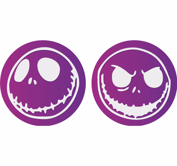 Dessous de verre halloween visages de crânes - TenStickers